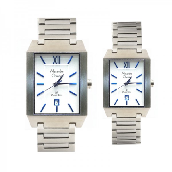 Alexandre Christie AC 8643 Silver White Couple